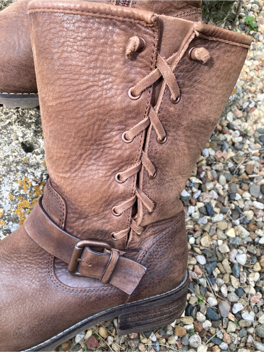 Sofft Size 7.5 Belmont brown leather mid calf moto engineer style boot - Picture 5 of 11